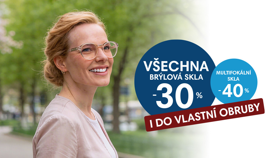 Sleva na všechna brýlová skla