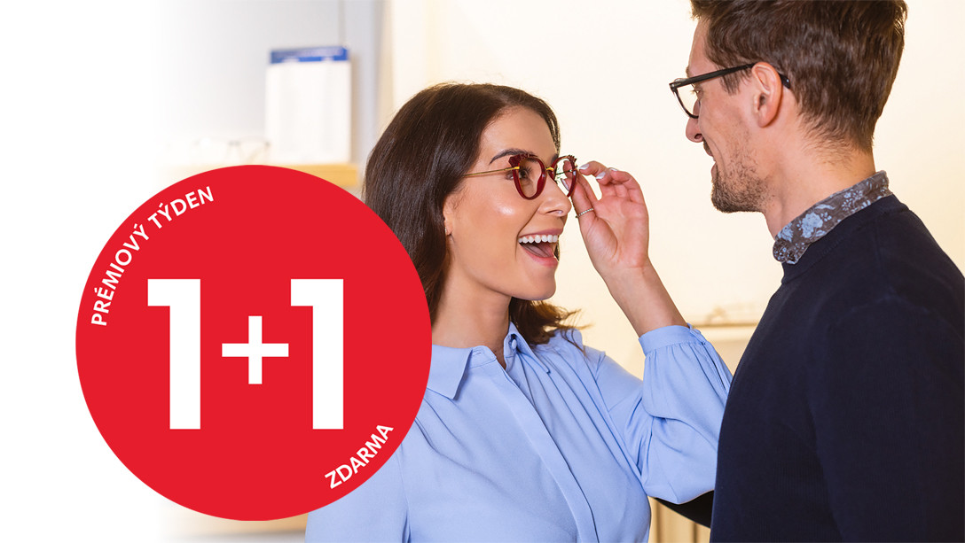 Prémiový týden 1 + 1 ZDARMA na dioptrické brýle
